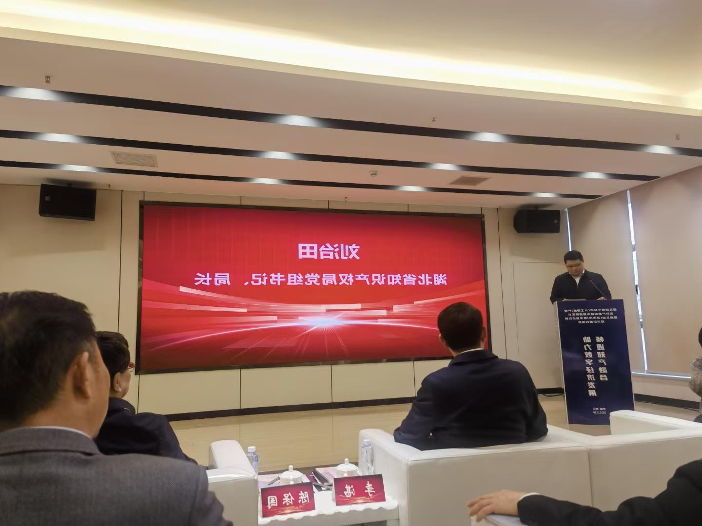 龙8国际参加湖北省数字经济（人工智能）产业知识产权运营中心揭牌仪式(图3)